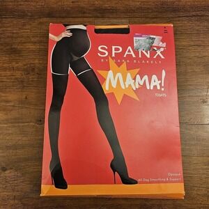 NEW Spanx Mama Tights Size A Opaque All Day Smoothing Support Black Pregnancy